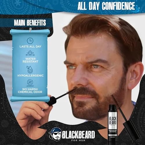 Blackbeard for Men Instant Beard Color Dark Brown 0.4 Fl Oz (11.8 ml) | Dye-Free, Hypoallergenic, All-Day Wear thumbnail 3