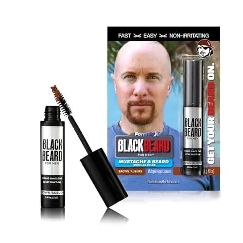 BLACKBEARD FOR MEN Instant Beard Color, Brown/Auburn, 0.4 Fl Oz (12ml) | Covers Grays & Fills Patchy Beards thumbnail 1