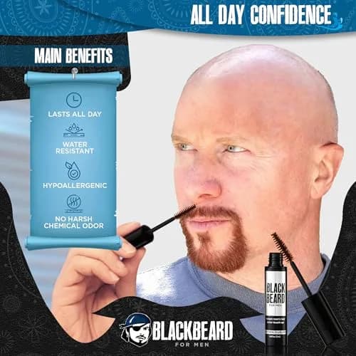 BLACKBEARD FOR MEN Instant Beard Color, Brown/Auburn, 0.4 Fl Oz (12ml) | Covers Grays & Fills Patchy Beards thumbnail 3