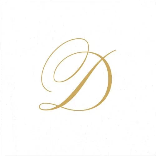 Caspari White Pearl Paper Linen Cocktail Napkins, Monogram Initial D, Pack of 30 (5" Sq Folded, 10" Sq Open) | Imported for Indian Entertaining — D