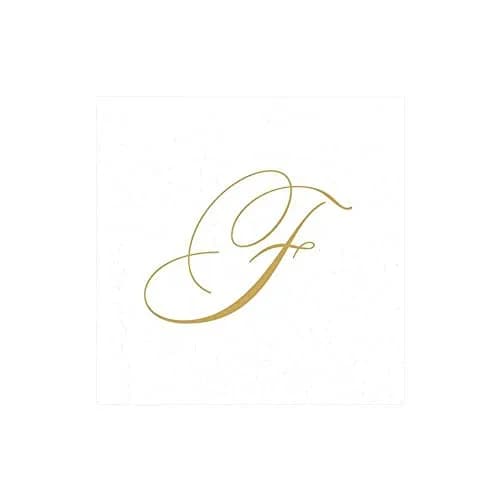 Caspari White Pearl & Gold Paper Linen Cocktail Napkins, Pack of 30 (5" Square, 10" Open) | Monogrammed for Elegant Entertaining thumbnail 1