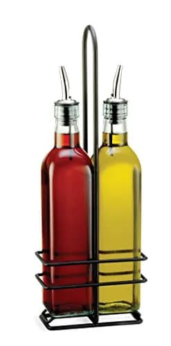 Tablecraft Oil & Vinegar Set with Stainless Steel Pourers 16 oz | Modern Kitchen Accessory thumbnail 1
