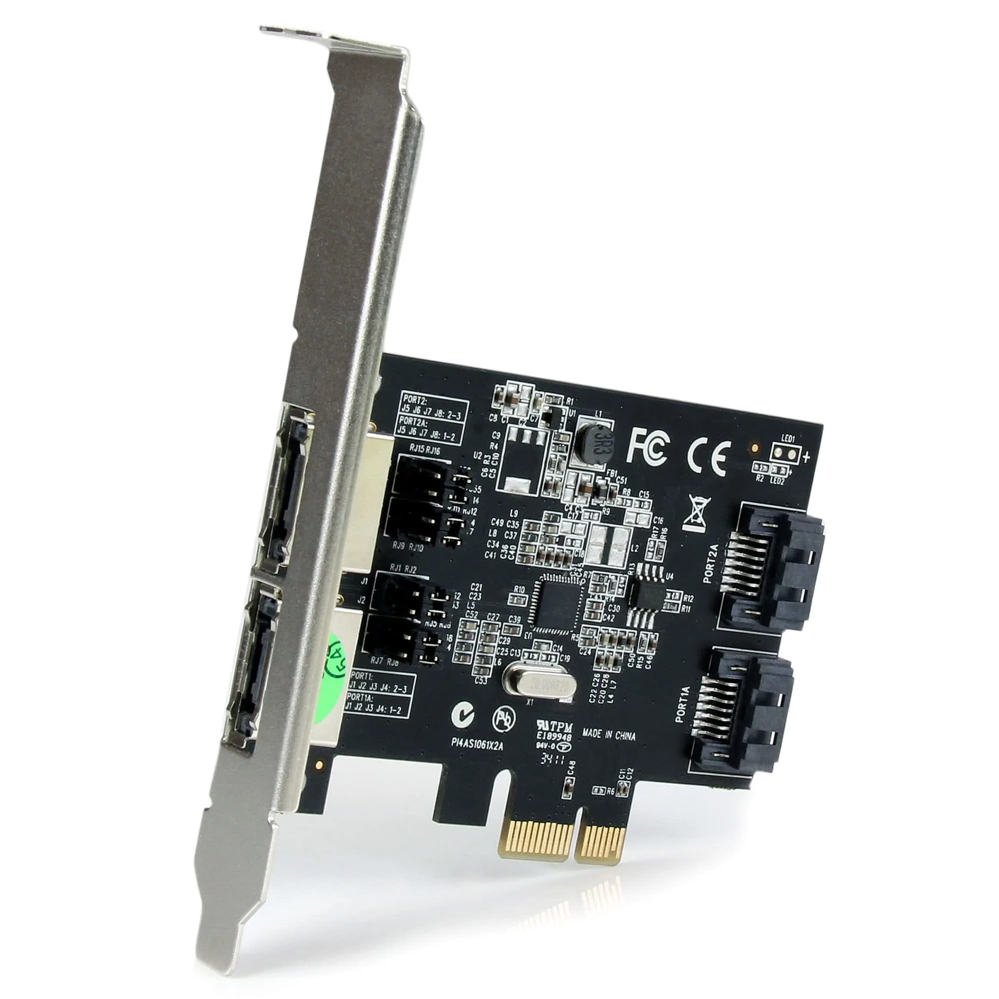 StarTech.com 2-Port PCI Express SATA 6Gbps eSATA Controller Card with Internal/External Connectivity - view 2