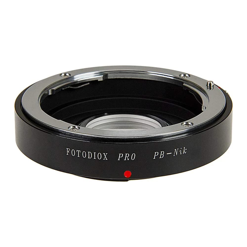 Fotodiox Pro Lens Mount Adapter, Praktica B (PB) to Nikon F Camera Body | 1.4x Optic, Manual Focus, All-Metal — Black