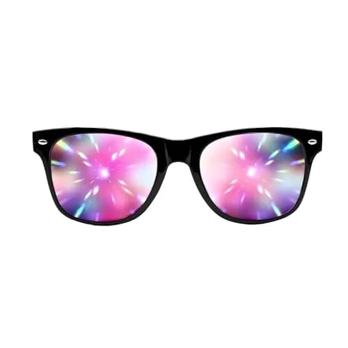 GloFX Ultimate Diffraction Glasses - Black Frame, Rainbow Lens | Lightweight & Durable thumbnail 1