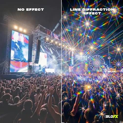 GloFX Ultimate Diffraction Glasses - Black Frame, Rainbow Lens | Lightweight & Durable thumbnail 5