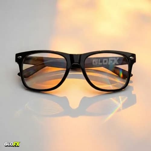 GloFX Ultimate Diffraction Glasses - Black Frame, Rainbow Lens | Lightweight & Durable thumbnail 7