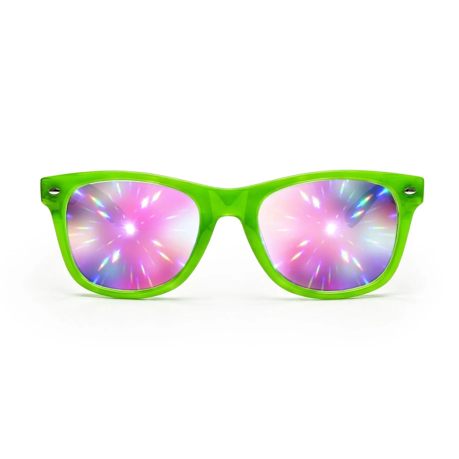 GloFX Ultimate Diffraction Glasses - Black Frame, Rainbow Lens | Lightweight & Durable — Green / Line thumbnail 1