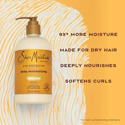 Shea Moisture Raw Shea Butter Deep Moisturizing Conditioner 390ml (13 Fl Oz) | Hydrates Dry, Damaged Curly Hair thumbnail 6