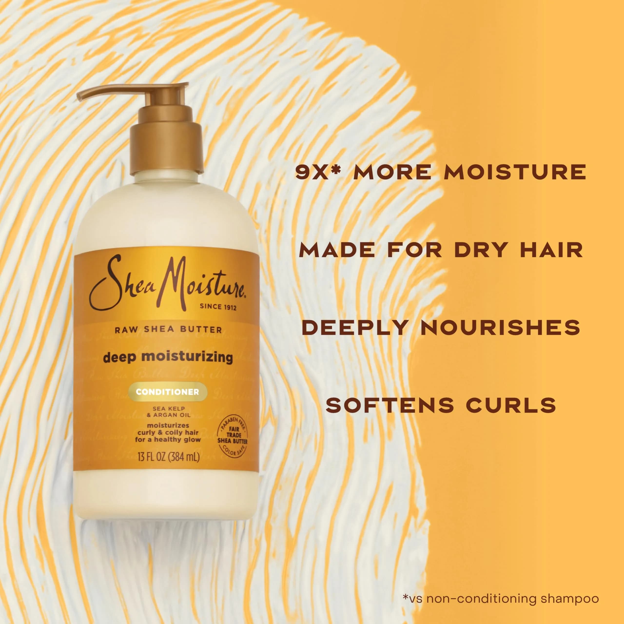 Shea Moisture Raw Shea Butter Deep Moisturizing Conditioner 390ml (13 Fl Oz) | Hydrates Dry, Damaged Curly Hair - view 6