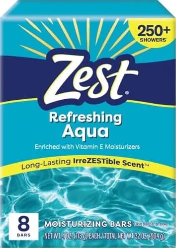 Zest Aqua Bar Soap 113g (4 oz) | Classic Scent, Moisturizing Lather thumbnail 1