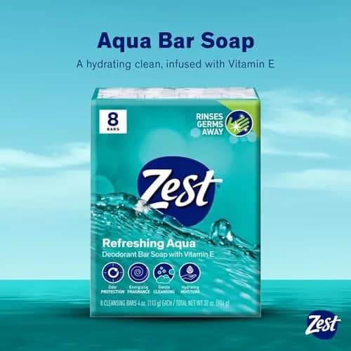 Zest Aqua Bar Soap 113g (4 oz) | Classic Scent, Moisturizing Lather thumbnail 2