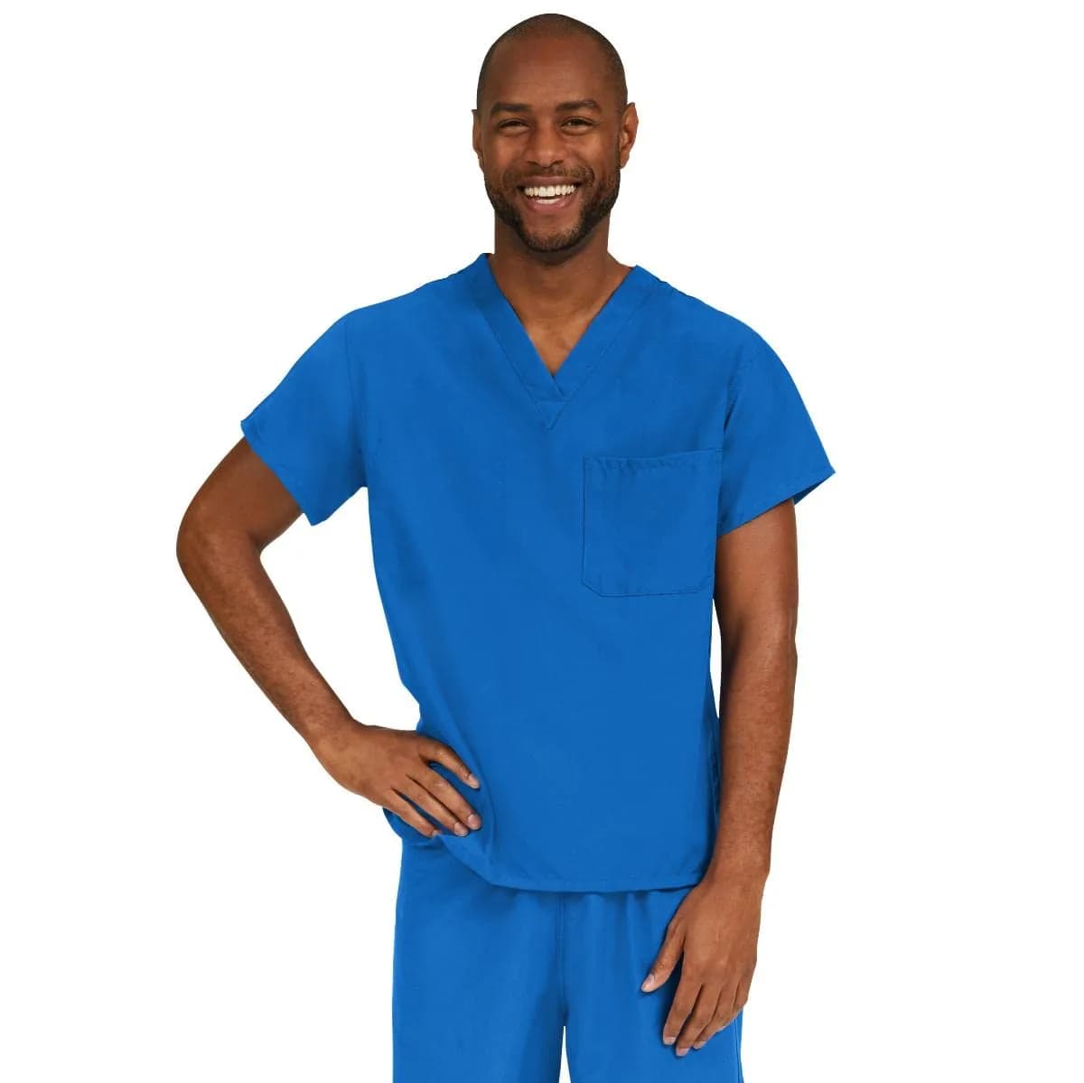 Medline PerforMAX Reversible V-Neck Scrub Top, 3XL, Royal Blue | Energy-efficient, quick-drying, durable medical scrub
