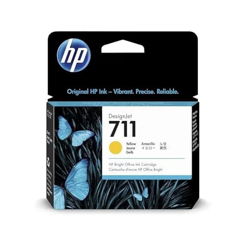 HP 711 Yellow 29-ml Genuine Ink Cartridge (CZ132A) for DesignJet T530, T525, T520, T130, T125, T120 & T100 Large Format Plotter Printers | Bright, Water-Resistant Colors thumbnail 1