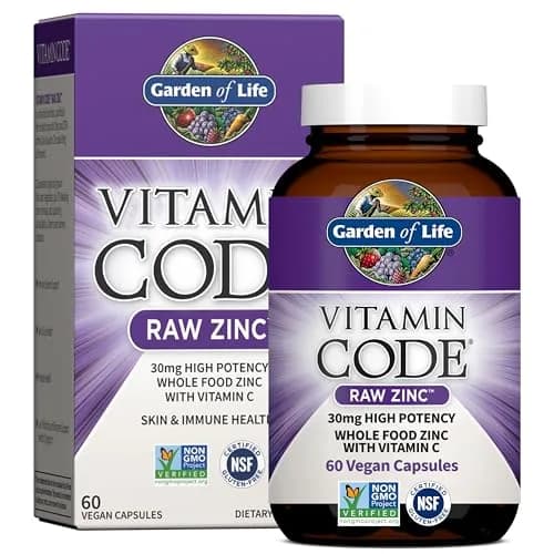 Garden of Life Vitamin Code Raw Zinc Supplement 30mg | Vegan Capsules for Immune & Skin Support thumbnail 1