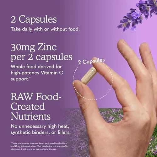 Garden of Life Vitamin Code Raw Zinc Supplement 30mg | Vegan Capsules for Immune & Skin Support thumbnail 5