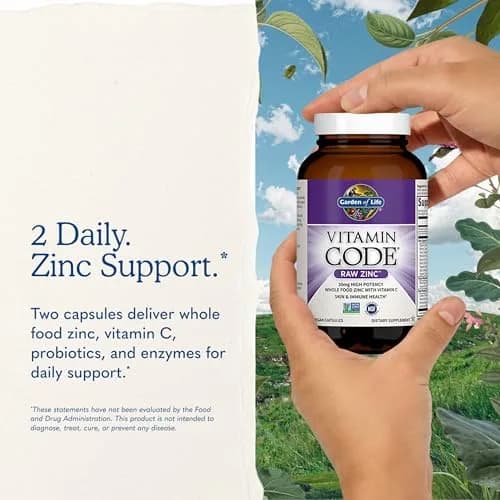 Garden of Life Vitamin Code Raw Zinc Supplement 30mg | Vegan Capsules for Immune & Skin Support thumbnail 7