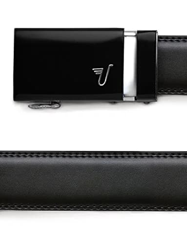 Mission Belt Men's Ratchet Belt - 35mm Black Buckle/Black Leather | Perfect Fit & Support Global Hunger (70-120 chars) thumbnail 3