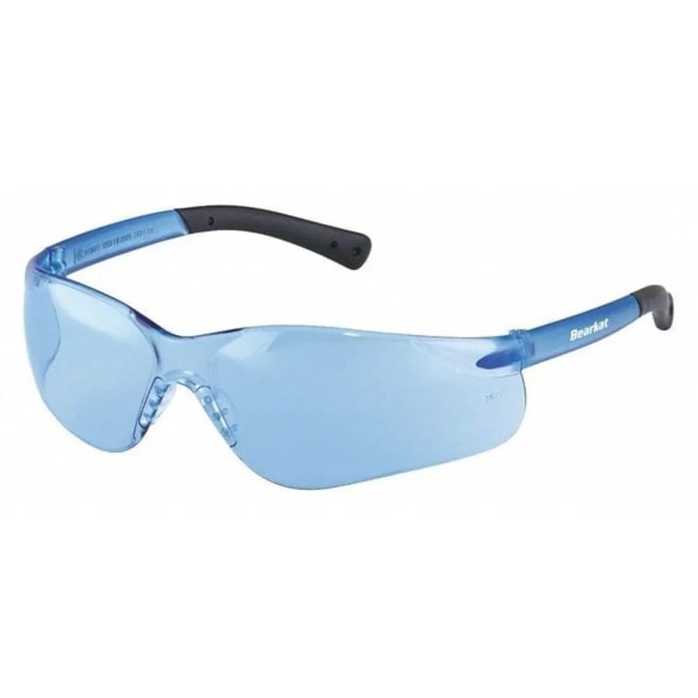 MCR Safety BearKat BK312 Safety Glasses Gray Polycarbonate Lenses with UV Protection & Scratch Resistance | 1 Pair — Light Blue