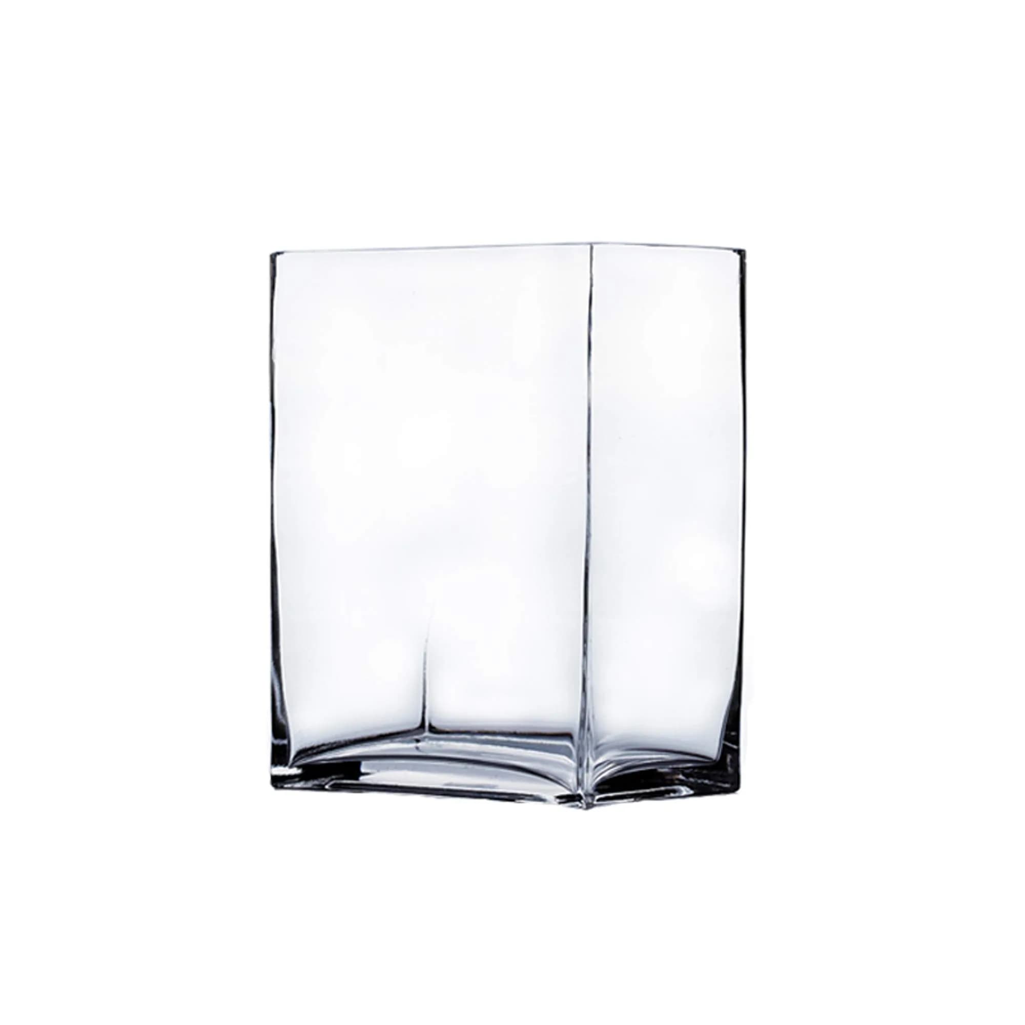 WGVI Rectangle Block Vase 6" x 4" x 6" Clear Glass Home Decor