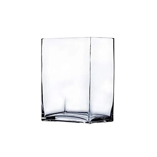 WGVI Rectangle Block Vase 6" x 4" x 6" Clear Glass Home Decor thumbnail 1