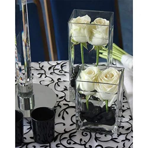 WGVI Rectangle Block Vase 6" x 4" x 6" Clear Glass Home Decor thumbnail 4