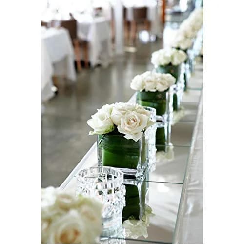 WGVI WGV Cube Glass Vase 6" Clear Elegant Floral Accent Container thumbnail 5
