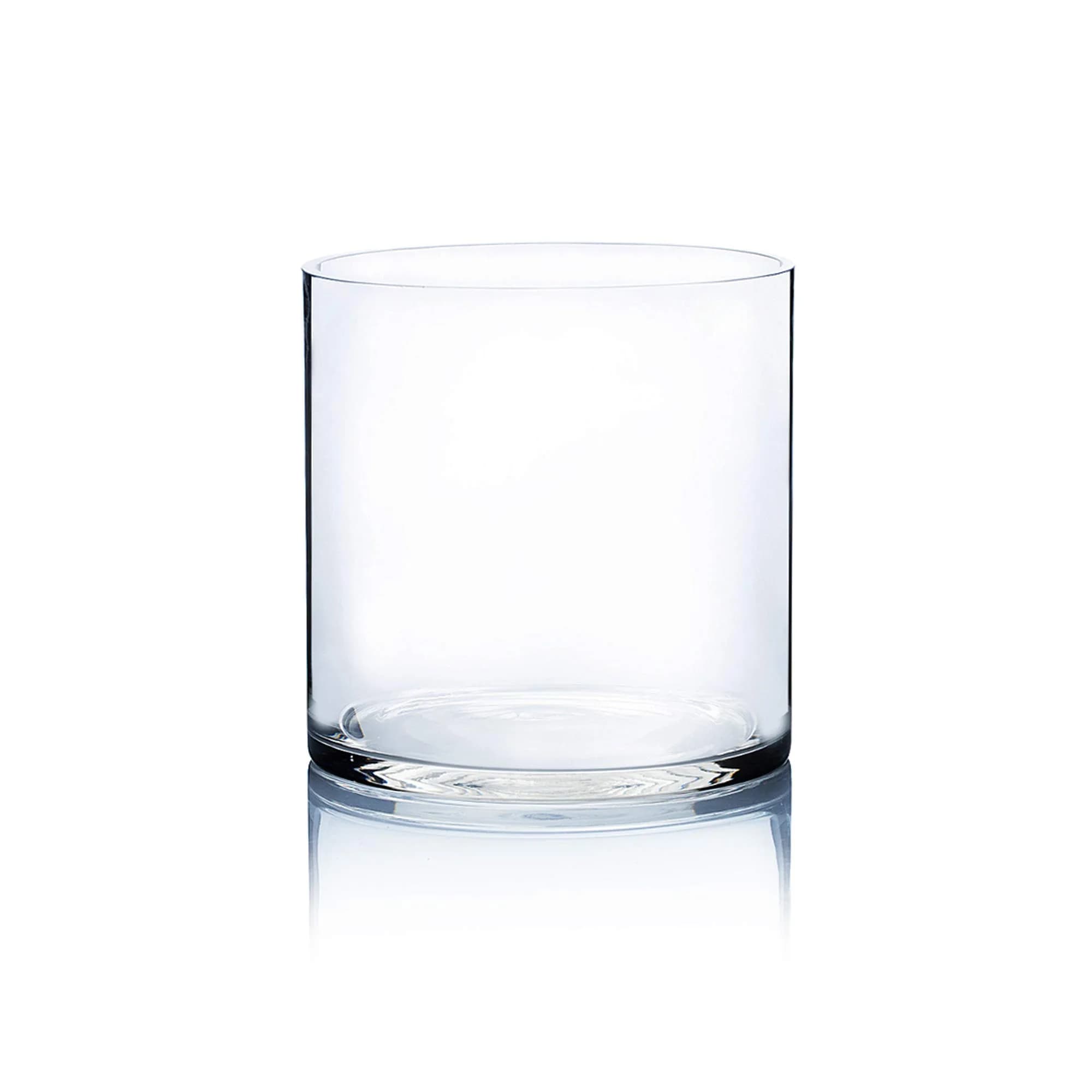 WGVI 7" Cylinder Vase | Clear Wide Large Diameter Glassware for Home Accent Decor - main product image