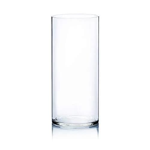 WGVI Clear Cylinder Glass Vase 18 cm (7") x 40 cm (15.75") | Large Diameter Floral Container for Weddings & Home Decor thumbnail 1
