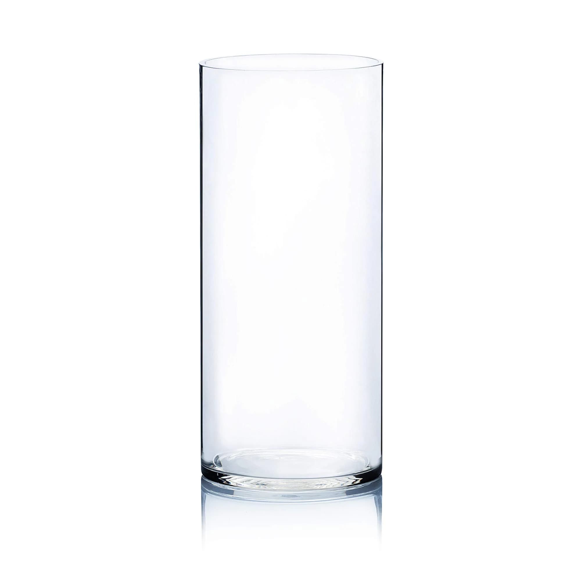 WGVI Clear Cylinder Glass Vase 18 cm (7") x 40 cm (15.75") | Large Diameter Floral Container for Weddings & Home Decor - main product image