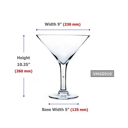 WGVI WGV Martini Glass Vase, Open 9" | Elegant Handblown Glass Centerpiece thumbnail 2
