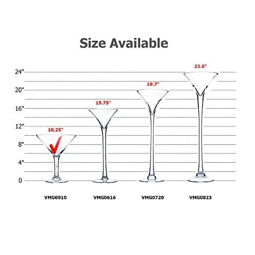 WGVI WGV Martini Glass Vase, Open 9" | Elegant Handblown Glass Centerpiece thumbnail 3