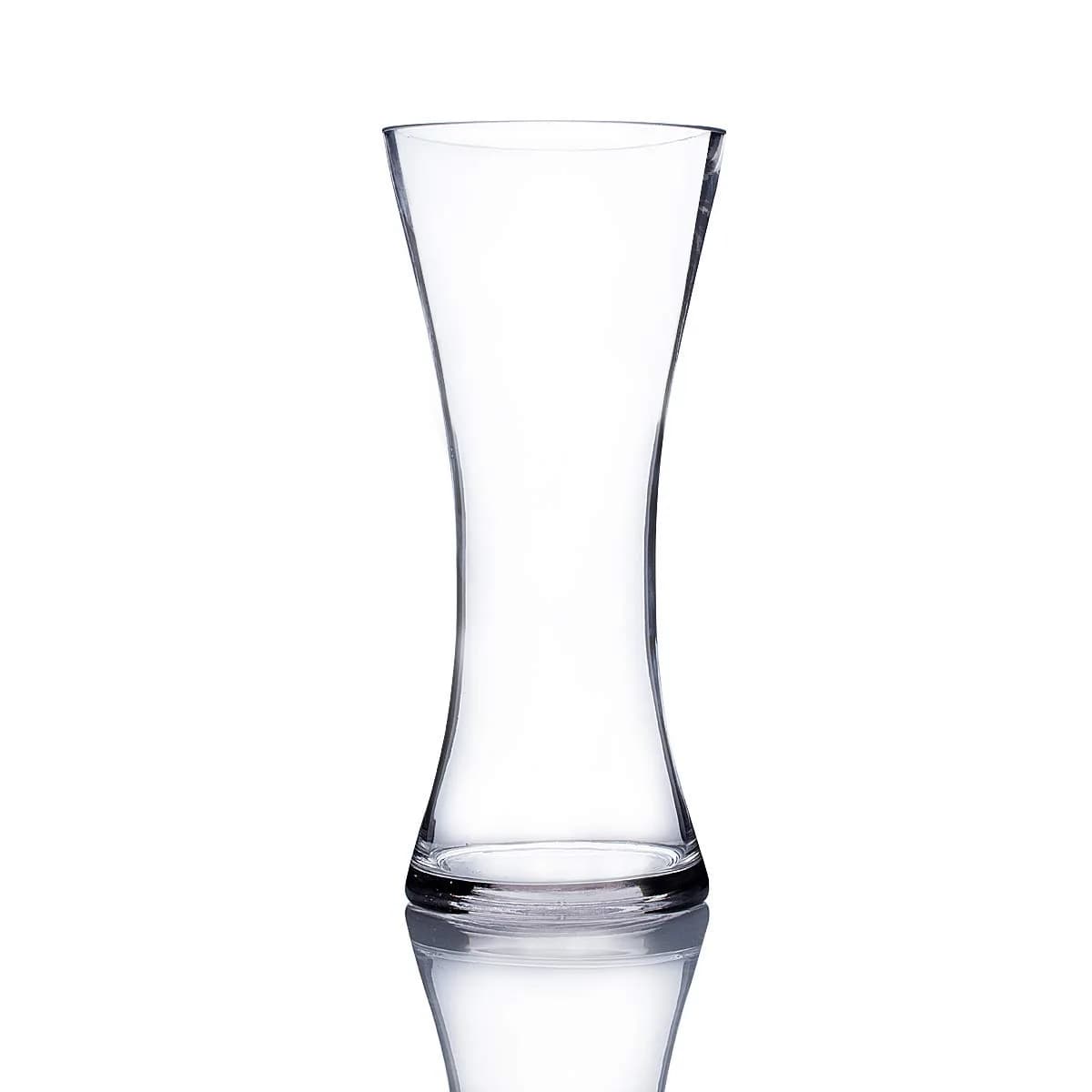 WGVI Unique Bouquet Vase, 5" W, 12" H, Clear Glass Tall Floral Centerpiece for Home & Wedding Decor - main product image
