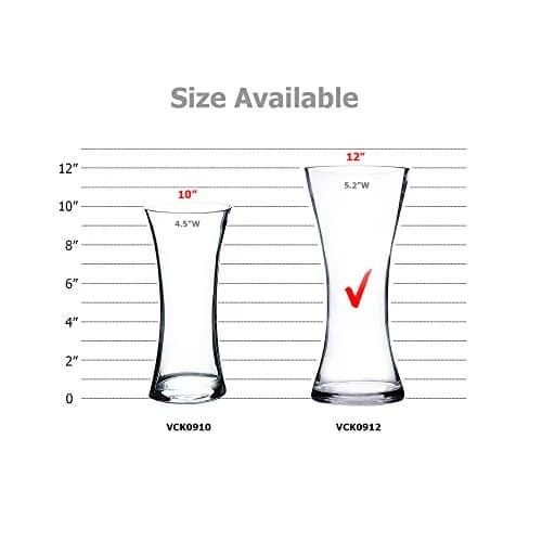 WGVI Unique Bouquet Vase, 5" W, 12" H, Clear Glass Tall Floral Centerpiece for Home & Wedding Decor thumbnail 3