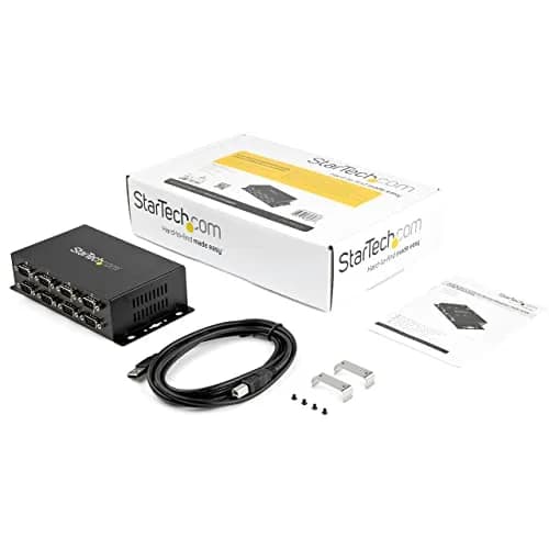 StarTech.com 8-Port USB to Serial RS232 Hub, Industrial, TAA (ICUSB2328I) | Rugged Metal Enclosure, COM Port Retention, Plug & Play thumbnail 5