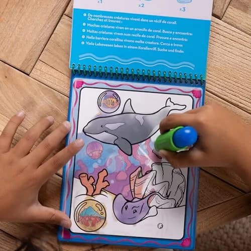 Melissa & Doug On the Go Water Wow! Animals Activity Pad | Mess-Free Water Reveal Coloring Book with Refillable Pen, 4 Pages, Ages 3+ thumbnail 4