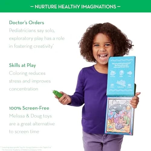 Melissa & Doug On the Go Water Wow! Animals Activity Pad | Mess-Free Water Reveal Coloring Book with Refillable Pen, 4 Pages, Ages 3+ thumbnail 8