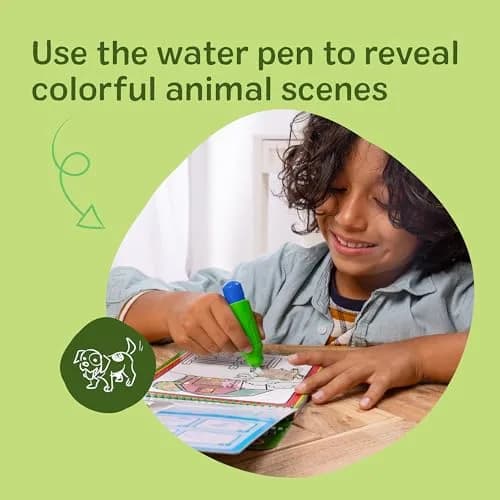 Melissa & Doug On the Go Water Wow! Animals Activity Pad | Mess-Free Water Reveal Coloring Book with Refillable Pen, 4 Pages, Ages 3+ thumbnail 3