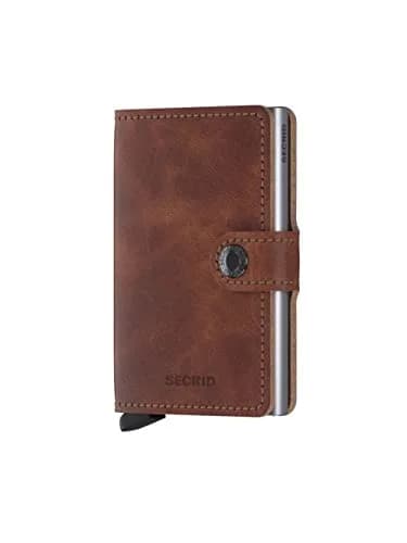 Secrid Mini Wallet Genuine Leather Vintage Brown RFID Safe Card Case 6 Cards | Compact & Secure thumbnail 1