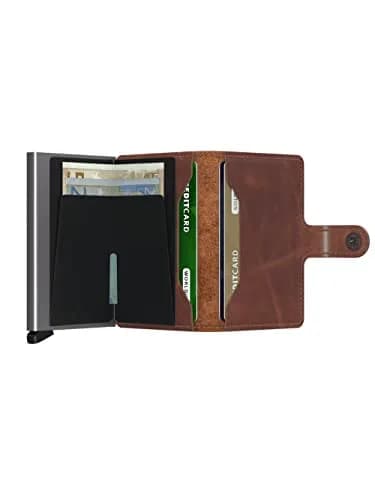Secrid Mini Wallet Genuine Leather Vintage Brown RFID Safe Card Case 6 Cards | Compact & Secure thumbnail 3