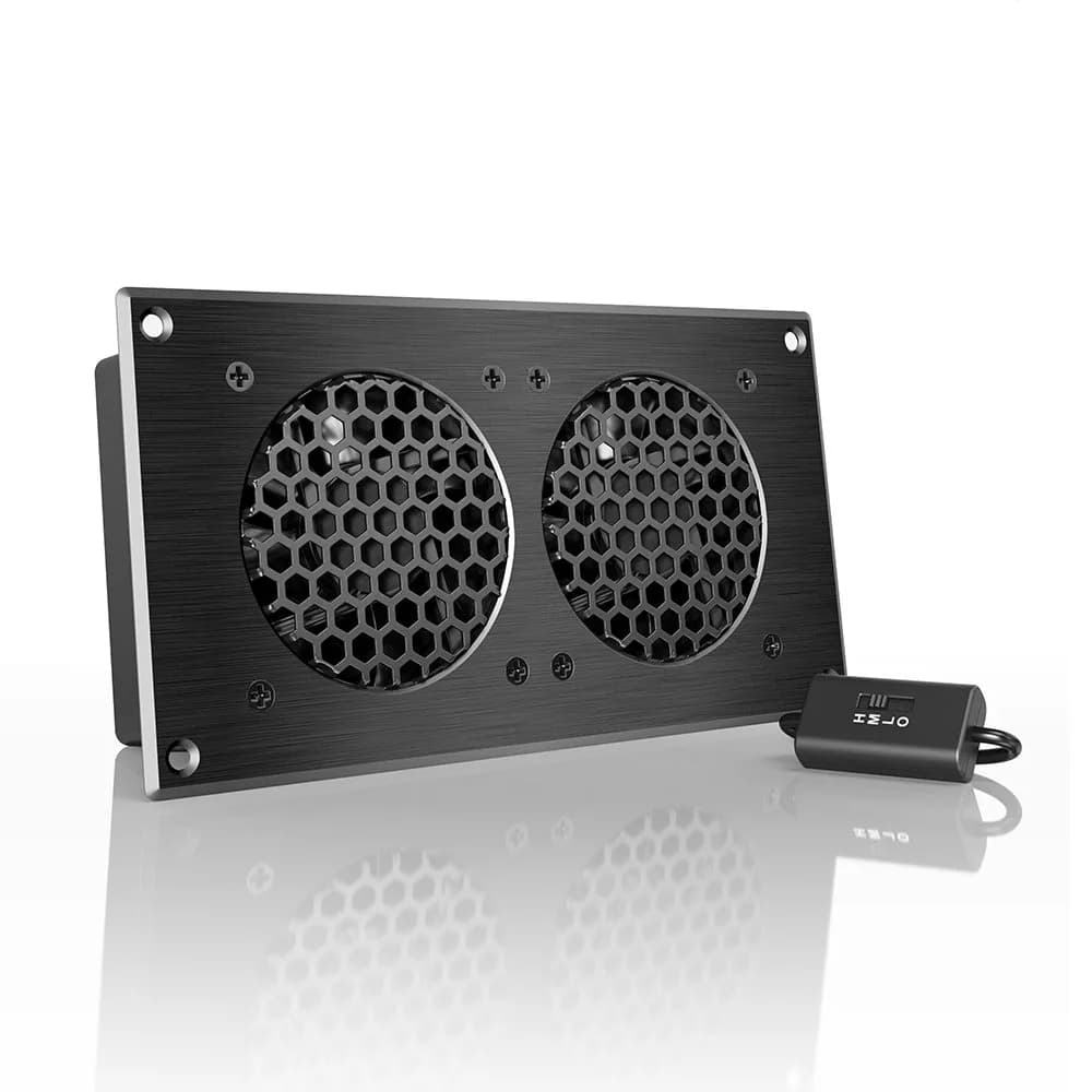 AC Infinity AIRPLATE S7 Quiet Cabinet Cooling Fan 12" (30.7 cm) with Speed Controller | 104 CFM Airflow, 19 dBA Noise, Dual Ball Bearings — Speed Controller / 8-Inch