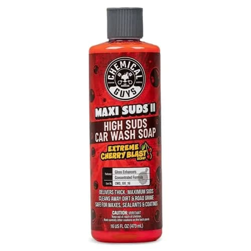 Chemical Guys Maxi Suds II Foaming Car Wash Soap Cherry Scent 473ml (16 fl oz) | pH-Balanced, Wax-Safe Formula thumbnail 1
