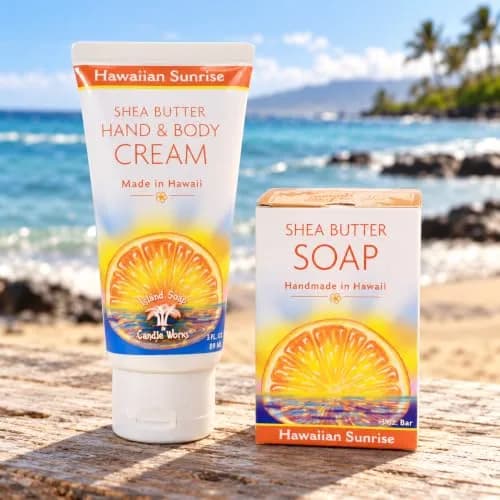 Island Soap & Candle Works Hawaiian Sunrise Body Cream 3 Oz | Refreshing Citrus & Shea Butter thumbnail 5