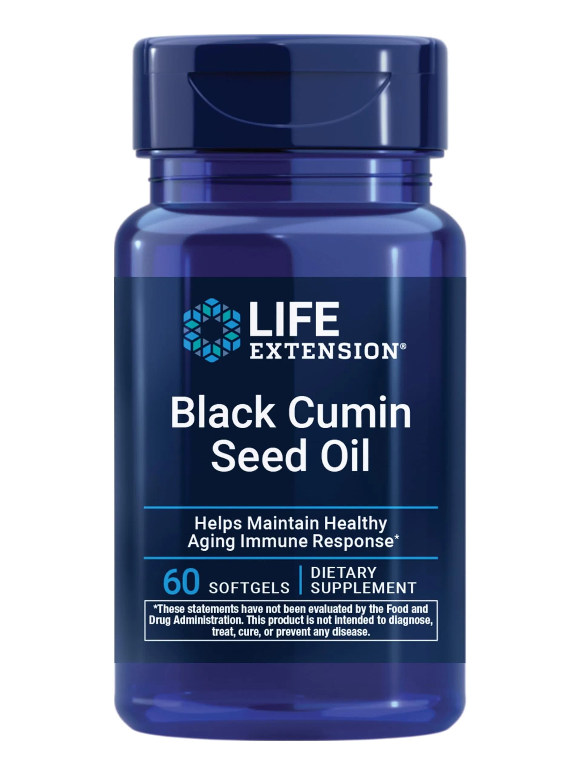 Life Extension Black Cumin Seed Oil Softgels 60 Count | Supports Healthy Immune Response & Whole-Body Wellness — Golden Yellow