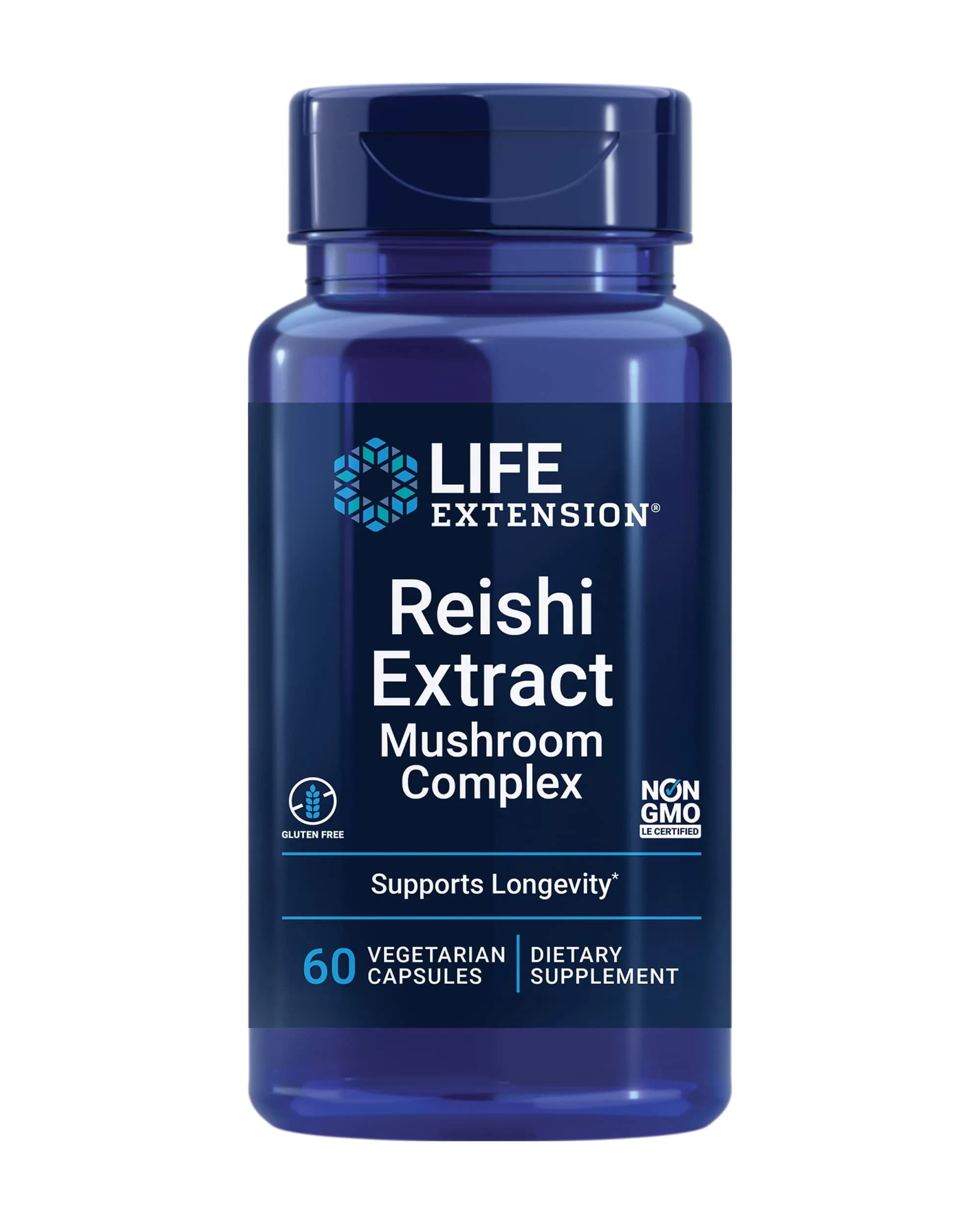 Life Extension Reishi Extract Mushroom Complex, 60 Capsules | Immune Support & Antioxidant Power — Tan