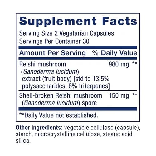 Life Extension Reishi Extract Mushroom Complex, 60 Capsules | Immune Support & Antioxidant Power thumbnail 3