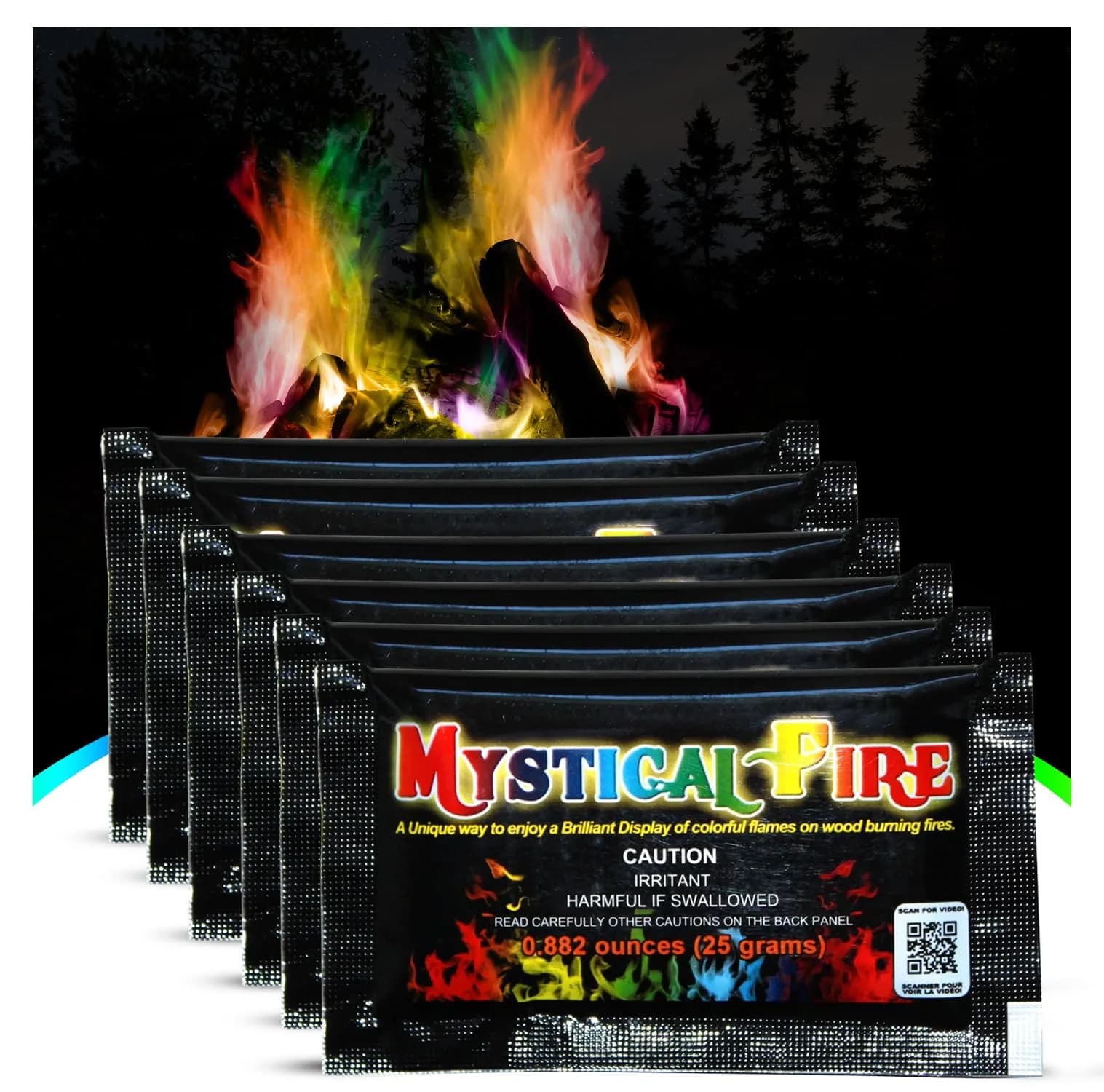 Mystical Fire Color Changing Packets – 24 Pack | Vibrant Flames for Outdoor Fire Pits & Campfires