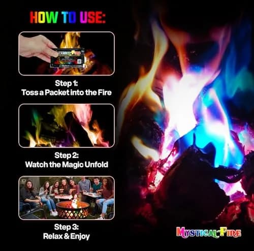 Mystical Fire Color Changing Packets – 24 Pack | Vibrant Flames for Outdoor Fire Pits & Campfires thumbnail 5