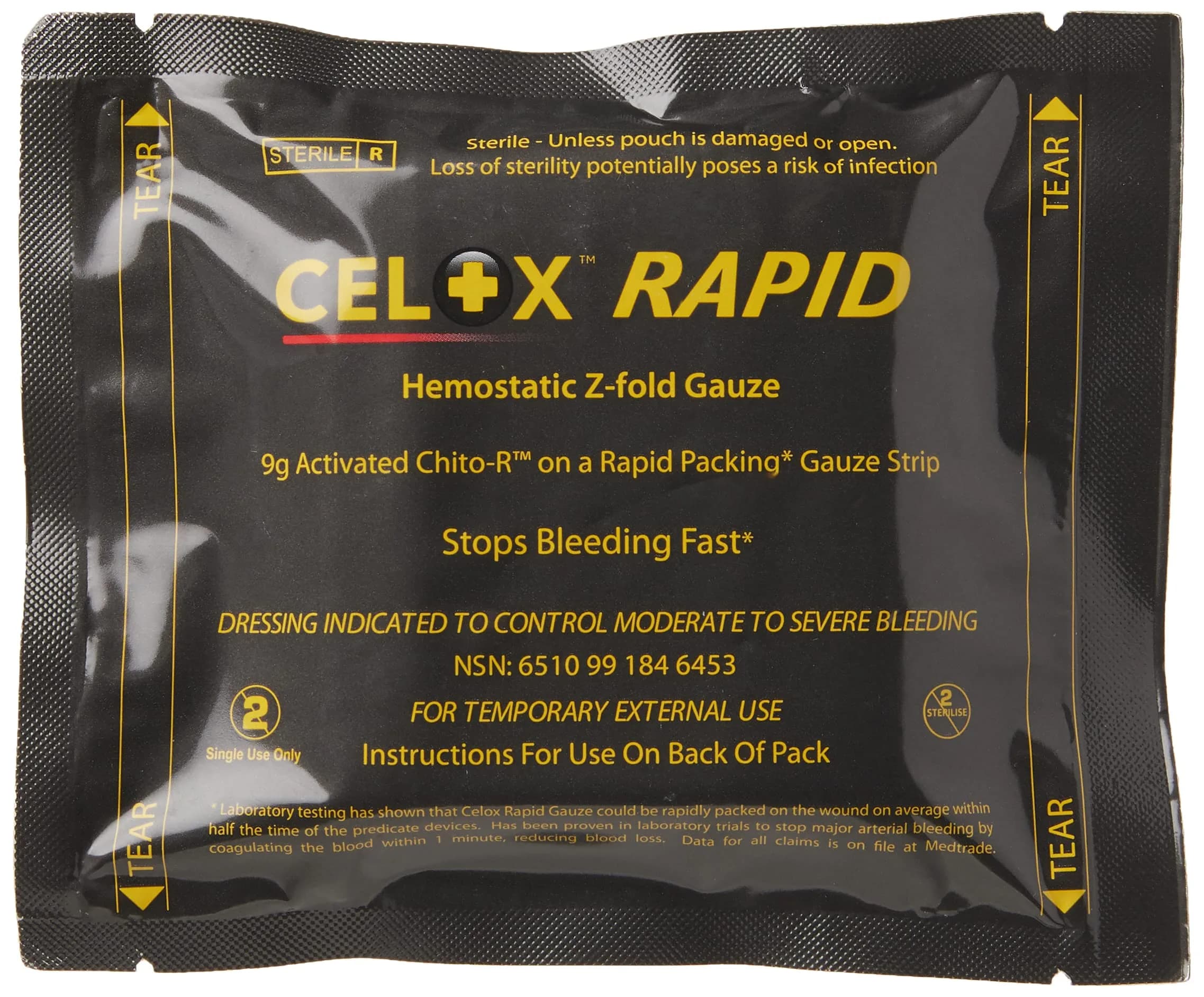 Celox RAPID Z-Folded Gauze 7.6cm x 1.5M (1 Count) | Stops Severe Bleeding in 60 Seconds — Custom
