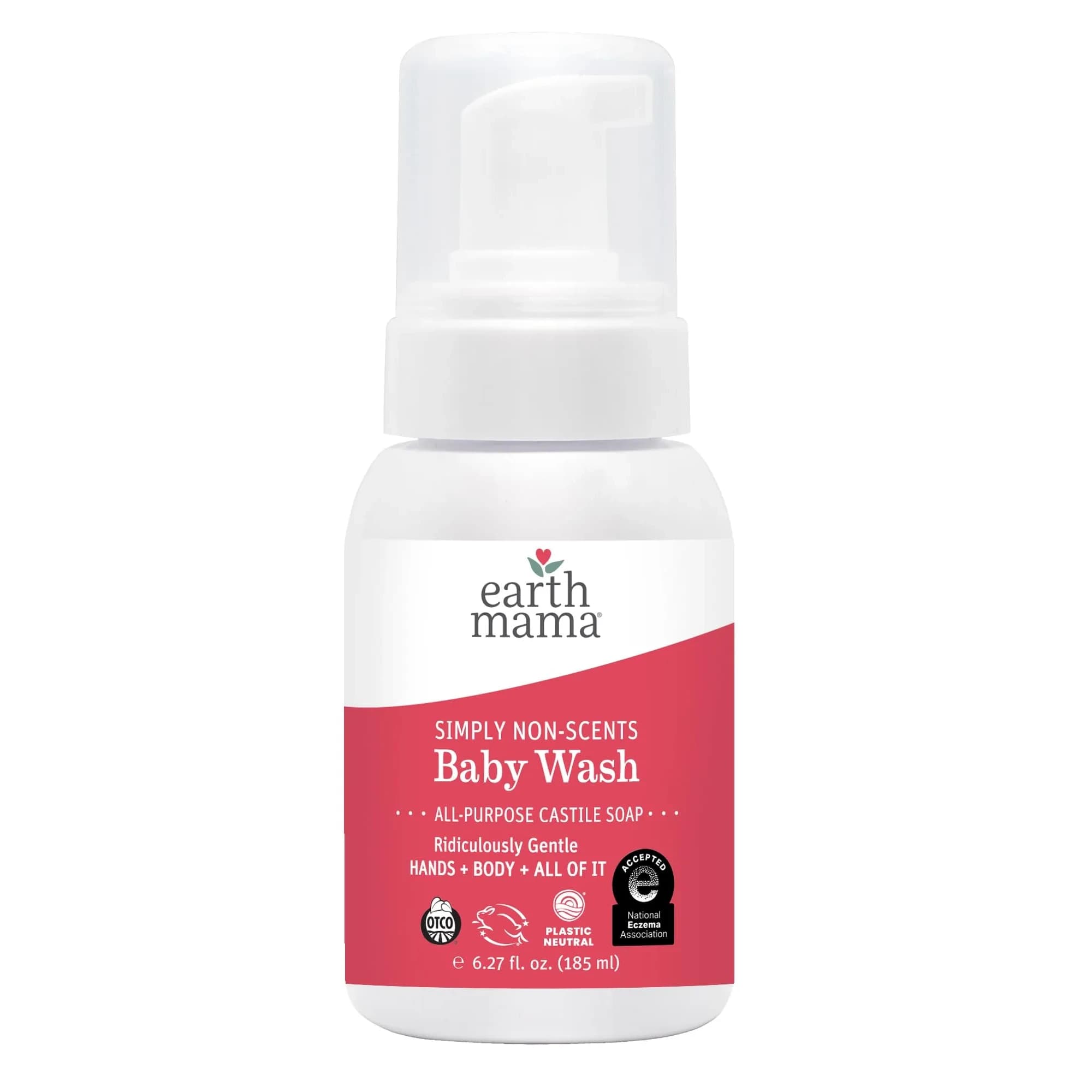 Earth Mama Sweet Orange Baby Wash Foaming Soap 185ml (6.27 Fl Oz) | Gentle Castile Soap for Sensitive Skin — Unscented / 6.27 Fl Oz